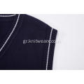 Boy's Knitted Diamond Jacquard Hem School Vest